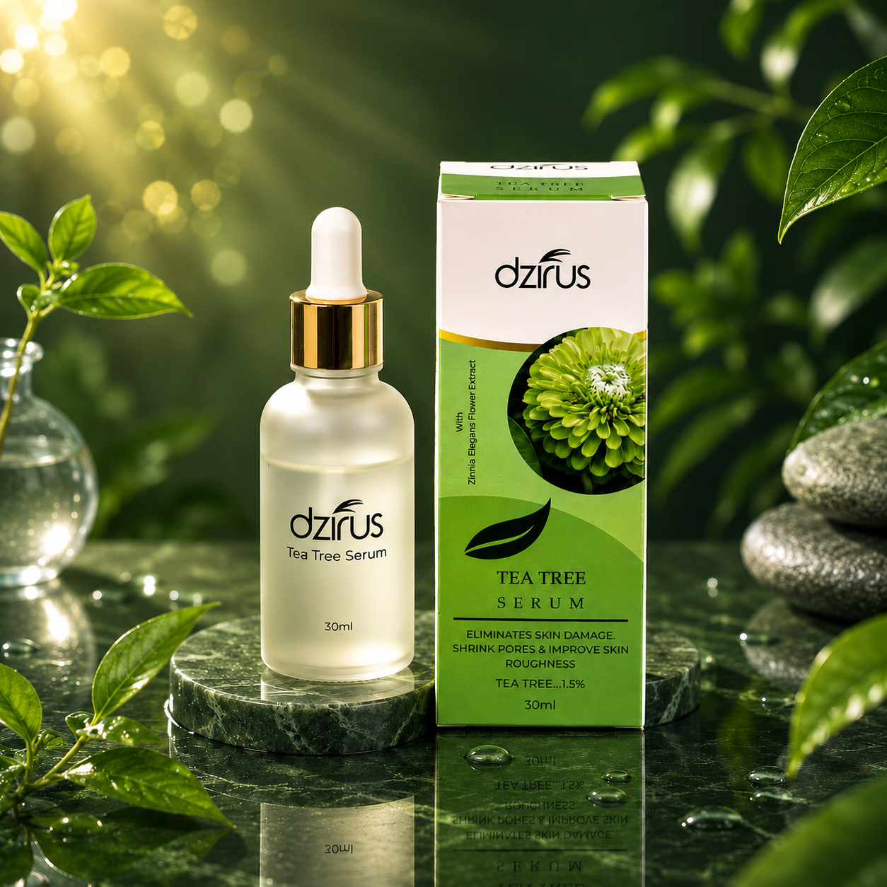 Tea Tree Oil Serum for acne-prone skin — shrinks pores, repairs damage & smooths texture