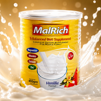 MalRich Vanilla 400g weight gain supplement with milk splash