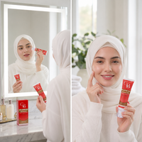Glowza Beauty Whitening Cream applied to face for brightening and moisturizing skincare