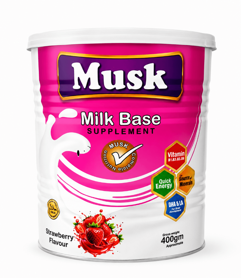 Musk Milk Base Supplement Strawberry Flavour 400g for daily nutrition