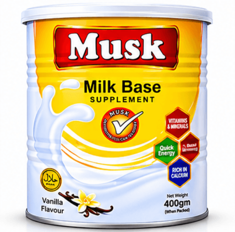 Musk Milk Supplement Vanilla Flavour 400g canister for daily nutrition