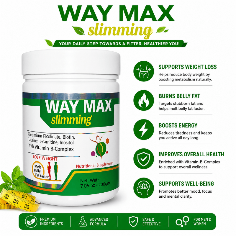 Way Max Slimming Supplement container for weight management and daily wellness