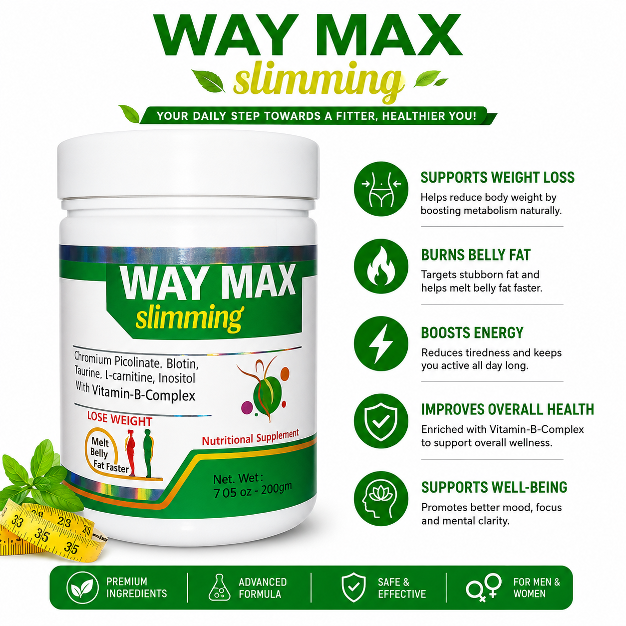 Way Max Slimming Supplement – Advanced Weight Management Formula for Energy & Wellness