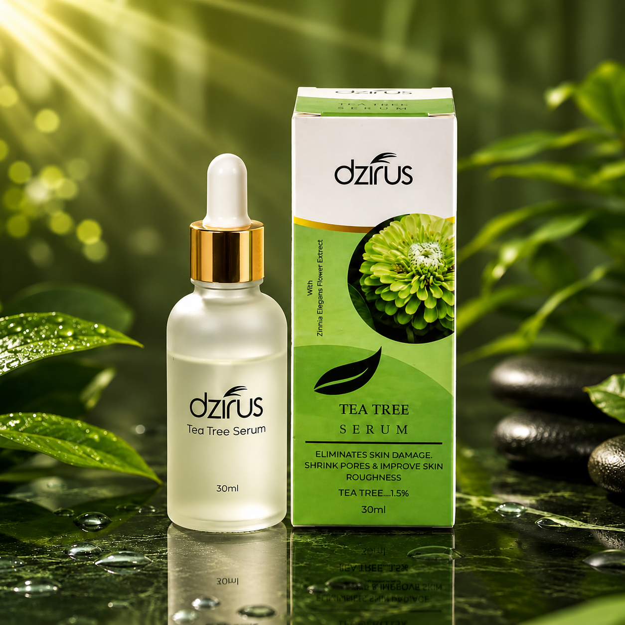 Tea Tree Oil Serum for acne-prone skin — shrinks pores, repairs damage & smooths texture