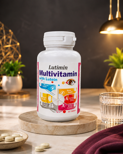 Lutimin Multivitamin with Lutein – Eye, Heart, Bone & Brain Health Support | 30 Tablets