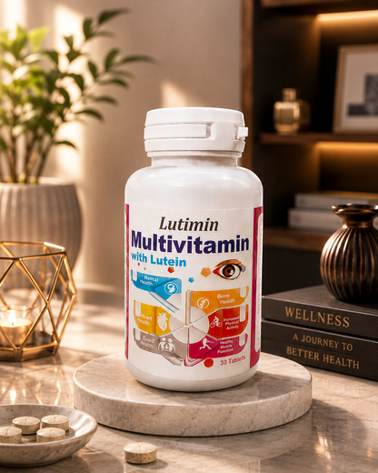 Lutimin Multivitamin with Lutein – Eye, Heart, Bone & Brain Health Support | 30 Tablets