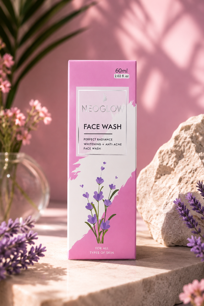 NEOGLOW Face Wash – Whitening & Anti-Acne Deep Cleansing Face Wash for Radiant Skin | 60ml