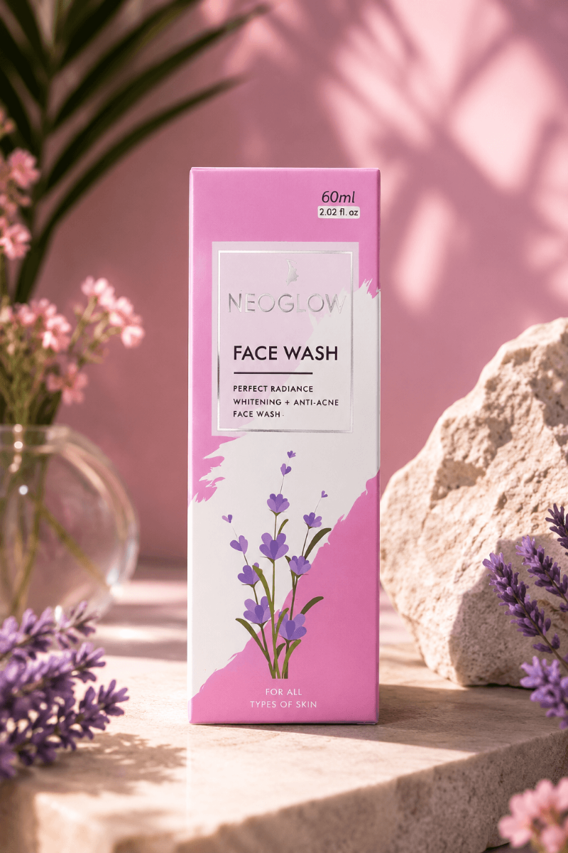 NEOGLOW anti acne face wash 60ml box for deep cleansing and radiant-looking skin