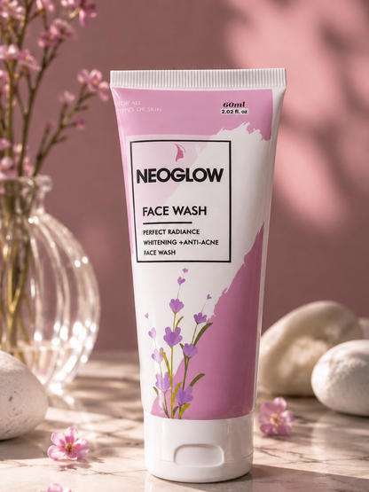 NEOGLOW Face Wash – Whitening & Anti-Acne Deep Cleansing Face Wash for Radiant Skin | 60ml