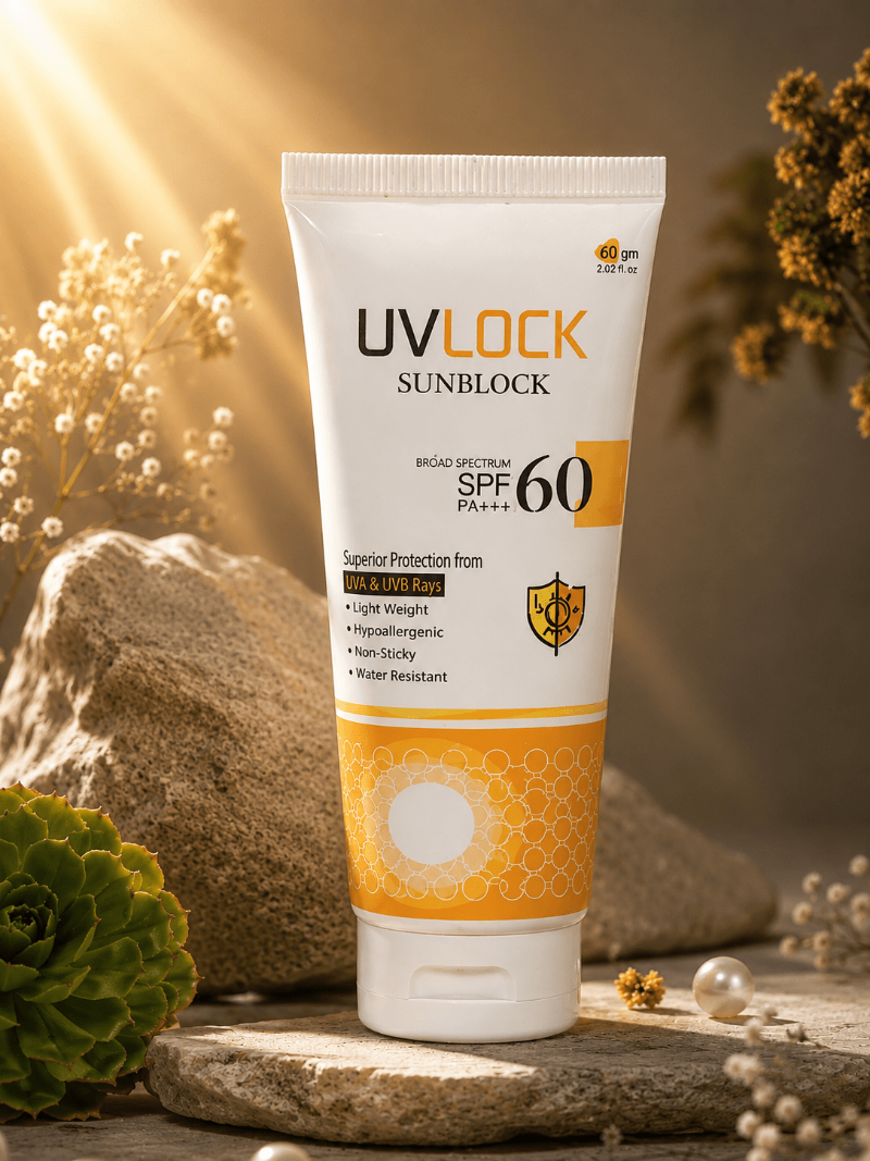 UVLOCK Sunblock SPF 60 PA+++ for daily UVA UVB sun protection