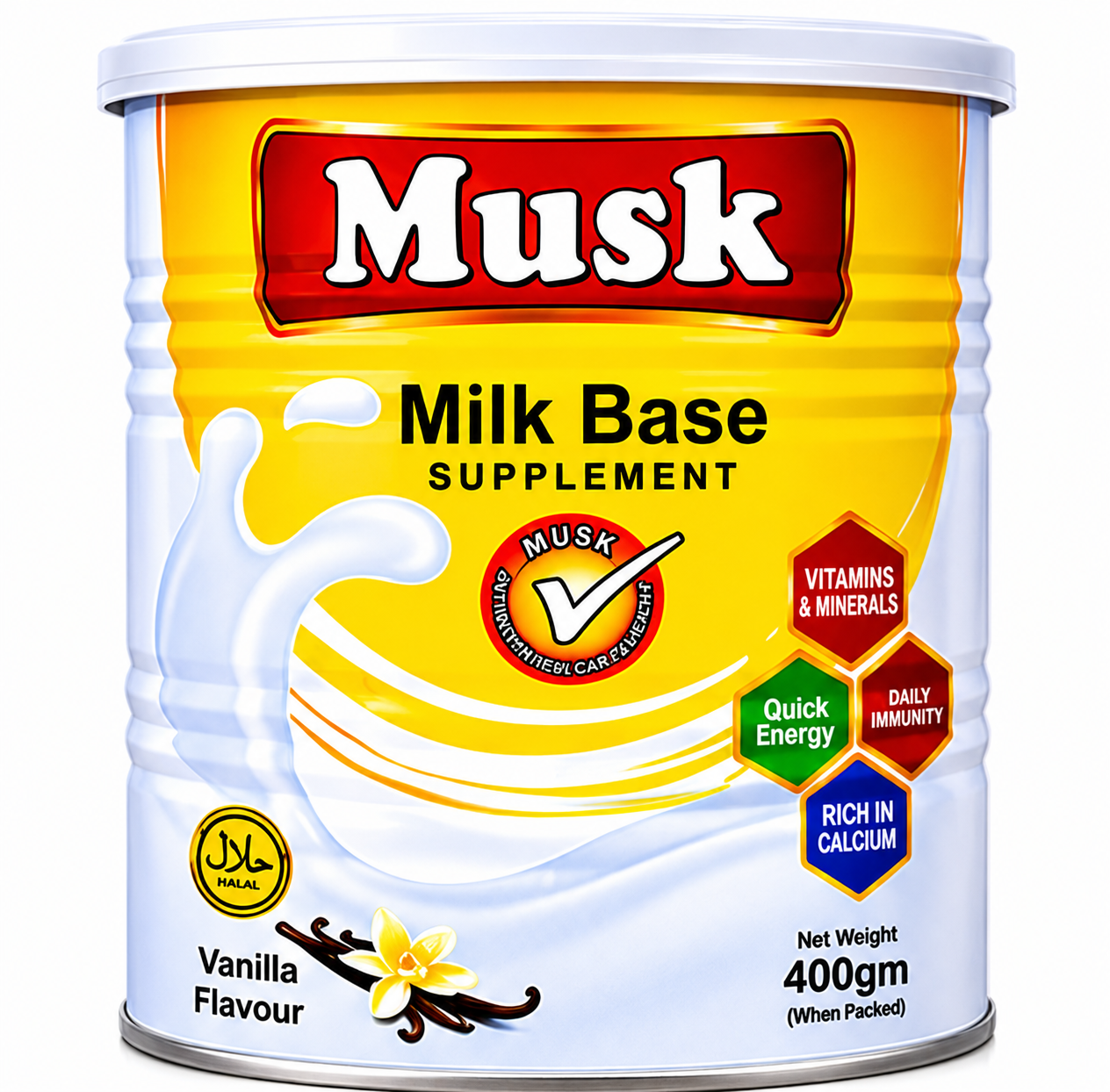 Musk Vanilla Flavour Milk Base Nutritional Supplement – Complete Daily Nutrition for Energy, Growth & Wellness